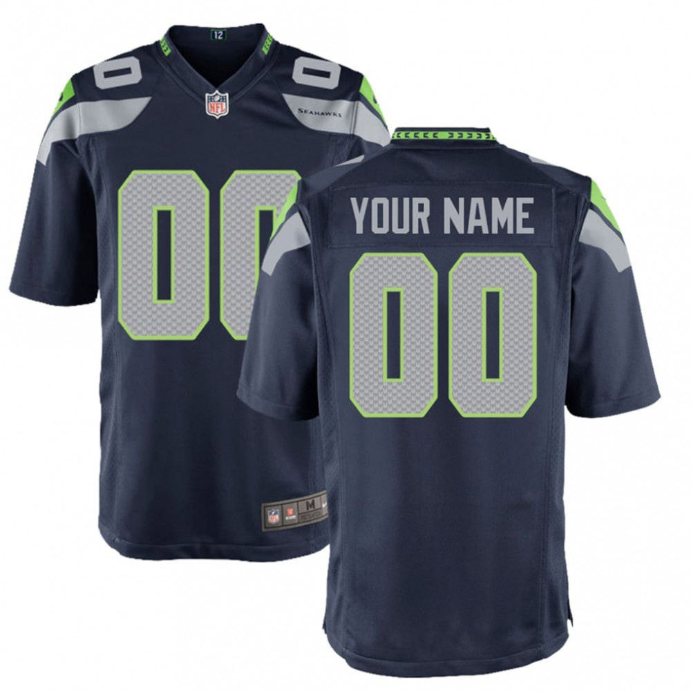 Seattle Seahawks Nike Youth Custom Game Jersey - College Navy-GridironStore